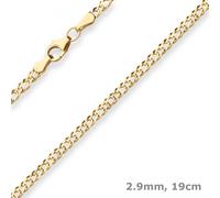 Pulsera Doble Eslabón De 2,9Mm Joyería De 333 Oro Amarillo 19Cm