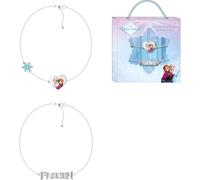 Pulsera doble infantil Frozen con charms de corazón y copo de nieve en bisutería oficial Disney para niñas mayores de 3 años, ideal para juego temático y regalo encantador