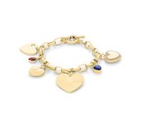 Pulsera dorada para mujer Tommy Hilfiger con dijes de corazón