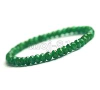 Pulsera elástica con cuentas de esmeralda verde facetada de 2 x 4 mm de color natural AAA de 7,5 pulgadas