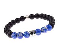 Pulsera Elástica De Cuentas De 8Mm Con Escarcha Negra Y Azul Turquesa Para Hombre Pulsera De Piedra Natural De Las 12 Constelaciones Para Mujer Regalo De Joyería De La Suerte Astrología Y Horóscopo