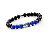 Pulsera Elástica De Cuentas De 8Mm Con Turquesa Azul Negro Esmerilado Para Hombre Pulsera De Piedra Natural De 12 Constelaciones Para Mujer Regalo De Joyería De La Suerte Astrología Horóscopo Piscis