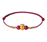 Pulsera elástica de cuentas de Año Nuevo chino 2026, pulsera elástica con cuentas del zodiaco chino de la buena suerte para mujeres y hombres, regalo de bendición para festivales de primavera, talla