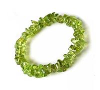 Pulsera elástica de cuentas de cristal irregulares de piedra preciosa de peridoto olivino natural de 6 mm/480