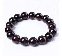 Pulsera elástica de cuentas redondas de 12 mm de piedra granate natural joyería de moda