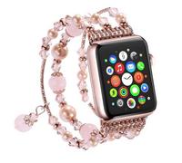Pulsera elástica de moda para Apple Watch, con diseño de cuentas encantadoras y un brillo deslumbrante, ideal para actividades al aire libre.
