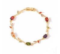 Pulsera elegante de cristal con cadena de hojas brillantes de 14 colores, estilo vintage y elegante, Medio, Acetato, abulón