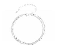 Pulsera estrellada de doble capa, diseño exquisito y moderno, brillante y perfecta para el uso diario y mi primer reloj, talla única, Metal, No es una piedra preciosa