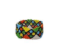 Pulsera exagerada con cuentas de mijo, pulsera trenzada de colores, pulsera ancha de estilo étnico, pulsera de estilo festivo bohemio, pulsera unisex de uso diario de primavera, n.º 8, talla única