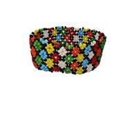 Pulsera exagerada con cuentas de mijo, pulsera trenzada de colores, pulsera ancha de estilo étnico, pulsera de estilo festivo bohemio, pulsera unisex de uso diario de primavera, n.º 2, talla única