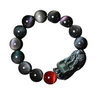 Pulsera Feng Shui, Feng Shui Dorado Pulsera de Riqueza Prosperidad Muy Raro Coleccionable Piedra de Ojo de Tigre Azul Brazalete Pi Yao Dorado Pulsera de Cristal de Chakra Amuleto Dinero Buena Suerte