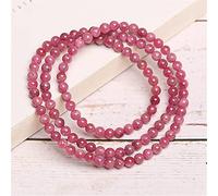 Pulsera Feng Shui Pulsera Cristal Turmalina Rosa Natural Amuleto de la Suerte Pulsera Rosa Brazalete de Cuentas de Múltiples Vueltas Joyería de Vacaciones Amuleto Atraer Dinero Prosperidad Suerte,4.5m