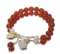 Pulsera Feng Shui, pulsera de ágata roja, pulsera de riqueza Feng Shui, talismán de conejo for tema de animales del zodíaco, pulsera de cristal de chakra con cuentas, amuleto for amor, prosperidad, su