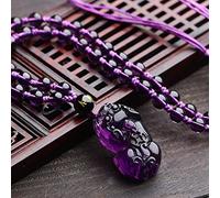 Pulsera Feng Shui, Pulsera de Amuleto Piyao de Cristal, Brazalete elástico de Prosperidad, Piedra Preciosa de talismán de Amatista 3A, atrae Dinero, académica, Buena Suerte para Hombres y Mujeres,