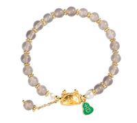 Pulsera Feng Shui, pulsera de cristal con bola de masa dorada, dije de calabaza de dragón, pulsera de cuarzo, talismán fuerte for 2024, año del zodíaco del dragón, pulsera de riqueza Feng Shui, amulet