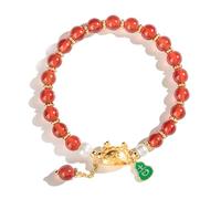 Pulsera Feng Shui, pulsera de cristal con bola de masa dorada, dije de calabaza de dragón, pulsera de cuarzo, talismán fuerte for 2024, año del zodíaco del dragón, pulsera de riqueza Feng Shui, amulet