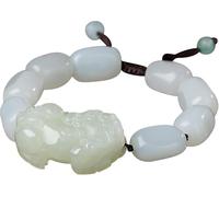 Pulsera Feng Shui, Pulsera de cristal Feng Shui, pulsera Pixiu jade suave Wada, piedra preciosa chakra, amuleto reiki, la suerte, que refuta el rumor , joyería metafísica, dinero y energía positiva