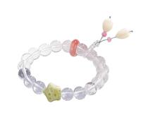 Pulsera Feng Shui, pulsera de cuarzo transparente, estrella de aventurina con cráteres, colas de magnolia, pulsera de riqueza Feng Shui, equilibrio de chakras, anillo de ágata Yanyuan, prosperidad, fe