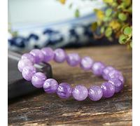 Pulsera Feng Shui,Pulsera de Jade Lavanda Pulsera de Cristal Elástica con Cuentas for Mujer Pulsera de Riqueza Feng Shui Púrpura Positividad Chakra Meditación Tranquilidad Paz Interior(8mm)