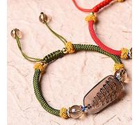Pulsera Feng Shui Pulsera de obsidiana Natural Wen Chang Pagada Amuleto de Buena Suerte Pulsera de Hilo Rojo Pulsera Budista Hecha a Mano Pulsera de Cristal de Cuarzo Chakra para Mujeres y Hombres,