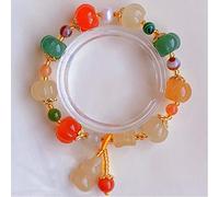 Pulsera Feng Shui, Pulsera Feng Shui, Pulsera de Jade de Seda Dorada, Pulsera de Amuletos de la Fortuna Wu Lou/Calabash, Pulsera de Cuentas de Piedras Preciosas, Amuleto de Jade Jadeíta, Joyería Múlti