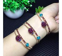 Pulsera Feng Shui Pulsera Granate Pulsera Amuleto de la Suerte Pulsera Ajustable Multi Gem Bead Pulseras de Cristal Chakra Pulsera Lucky Rich Amulet Pulsera Pulsera China for la Buena Suerte,Simple (