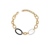 Pulsera foclar bicolor con acetato dorado y negro y piedras de resina. VIDAL & VIDAL