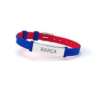 Pulsera Fútbol Club Barcelona Fashion Azul Barça Ajustable para Hombre, Mujer y Niño | Pulsera Barça de silicona y acero inoxidable | Apoya al FCBarcelona con un producto oficial culé | FCB