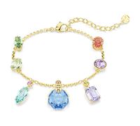 Pulsera Gema, Tallas mixtas, Cristales colgantes, Multicolor, Acabado en oro de 18 quilates OS