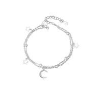 Pulsera genérica con abalorios de luna de San Valentín, para mujer, interweaving Of And Soft Moon Showing Personality And Perfect For Daily Wear Rosa Pulsera Pulsera Rosa Elástica Anillos, talla única