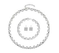 Pulsera genérica Luna Mm Plata Anillos Pendientes Pulsera Conjunto para Mujer Regalos para Mujeres Para Anillos, talla única, Metal, No es una piedra preciosa