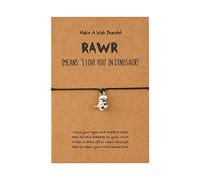 Pulsera genérica Natural Mm Plata Clásico Pulsera de dinosaurio pequeño deseo personalizado para Mm Pareja Mujeres Anillos, talla única, Metal, No es una piedra preciosa