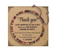 Pulsera genérica para colores perlas joyería mano, pulsera verde y oro, tarjeta con mensaje de bendición, cumpleaños 4 rodonita luna anillos, 14-24cm, Plástico, No es una piedra preciosa