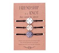 Pulsera genérica Varias pulseras 4 joyas parejas mejor pulsera de amistad madre hija su pequeña pulseras naturales pulsera elección inoxidable anillos, talla única, Nailon, No Gemstone