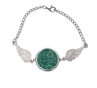 Pulsera geométrica con fórmula matemática cálculo, pulsera de alas de ángel, medium, Metal