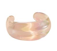 Pulsera geométrica irregular, acrílico, acabado iridiscente, ropa, accesorio elegante, regalo para mujer, brazalete, brazalete de gran tamaño, arco iris, arte moderno, talla única, como se describe