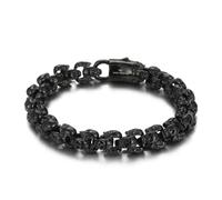 Pulsera gótica con cabeza de calavera para hombres, diseño de calavera de demonio, punk, diablo multi, Große, Acero inoxidable, No es una piedra preciosa