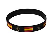 Pulsera Guardia Civil de Silicona - Color Negro con Escudo de la Guardia Civil y Bandera de España en Relieve - Unisex, 63 mm de Diámetro Interno, 12 mm de Ancho, 21 cm de Contorno - 1 Unidad