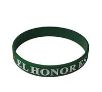 Pulsera Guardia Civil de Silicona - Color Verde El Honor es mi Divisa, Bandera de España y Escudo de la Guardia Civil - Unisex, 63 mm Diámetro, 12 mm Ancho, 21 cm Contorno - 1 Unidad