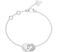 GUESS Pulsera Blooming Summer Turquesa - Brazalete de Acero con Doble Eslabón y Pavé de Cristales Blancos