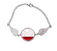 Pulsera Happy Canada Day 4 de julio con alas de ángel, medium, Metal