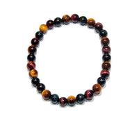 Pulsera hecha a mano de 3 ojos, diseño de halcón - 33 perlas 6 mm-12 g, calidad extra, litoterapia, fuerza confianza y protección, muñeca ancha extragrande, 21/22 cm,