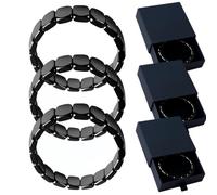 Pulsera Hemios de hematita inspirada en los generales romanos y los guerreros vikingos, el uso diario conecta el campo de energía para aumentar naturalmente el metabolismo, restaurar la, Talla única