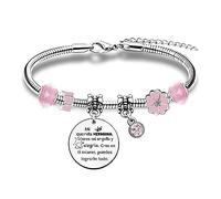 Pulsera Hermana Lindo Encanto Rosa Mujer Adolescentes Brazalete Regalos Cumpleaños Familia Apreciar Regalo Graduación Recuerdo Inspirador Navidad Acción Gracias Alentar Presente Joyería Encanto Flores