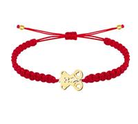 Pulsera Hilo Destino con Simbolos de acero inoxidable, amuletos de proteccion y suerte, Amuletos contra el mal de ojo - Pulsera Mujer/Pulsera Hombre (OSO ROJO)