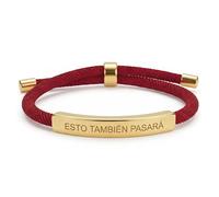 Pulsera Hilo Rojo "Esto También Pasará" - Pulsera Cuerda Mujer Ajustable con Grabado Premium. Amuleto de Protección y Suerte con Cuento Budista y QR de Música Medicina. Regalo Espiritual y Elegante
