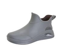 Pulsera Hombre Cher Men's Rain Boots Water Shoes Top Rubber Shoes Casual Fashion Outdoor Work Fishing Car Wash Kitchen Non Slip Overshoes Rain Boots Sandalias planas doradas para hombres, gris, 41 EU