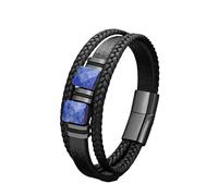 Pulsera Hombre,Pulsera De Cuero De Primera Calidad para Hombre con Cuentas De Piedra De Ojo De Tigre Natural Brazalete Trenzado Clásico Hecho A Mano Brazalete Punk Regalo para Niños Accesorios De