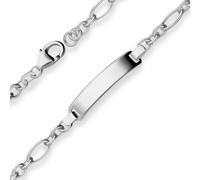 Pulsera Id 4,6mm Cadena Ancla Figaro Esmalte 925 Plata Rodinada 19cm Plata