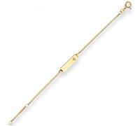 Pulsera Id De 1,4Mm Cadena De Panzer Estrella Joyería De 585 Oro Amarillo 14Cm